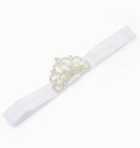 Baby haarbandje met tiara (wit)