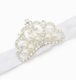Baby haarbandje met tiara (wit)