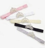 Baby haarbandje met tiara (wit)