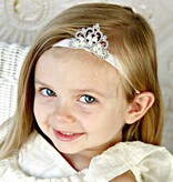 Baby haarbandje met tiara (wit)