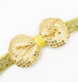 Baby haarbandje strik met glitterpailletjes (goud)