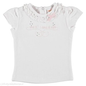 DIRKJE BABYKLEDING T-shirt Dance (wit) | Dirkje babykleding