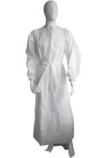 SafeComfort Liquid-tight protective gown made of CarTect® Medical S, White | 5 pieces