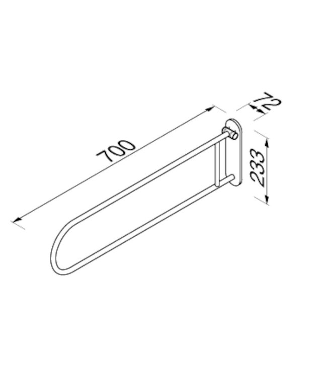 Opklapbare beugel chroom 70cm