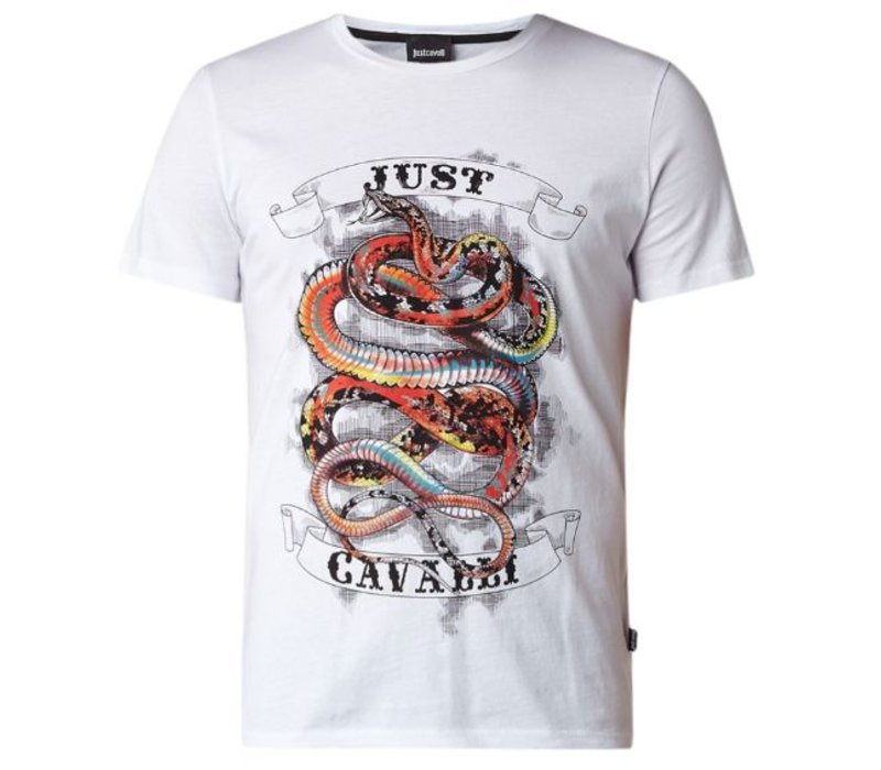 T-shirt met logoprint en slang