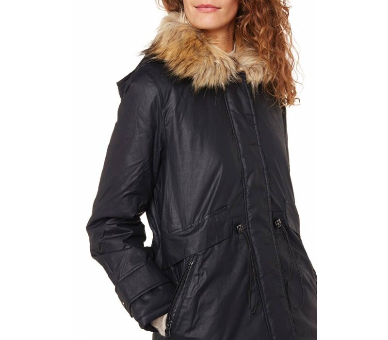 Gewatteerde parka met bontkraag