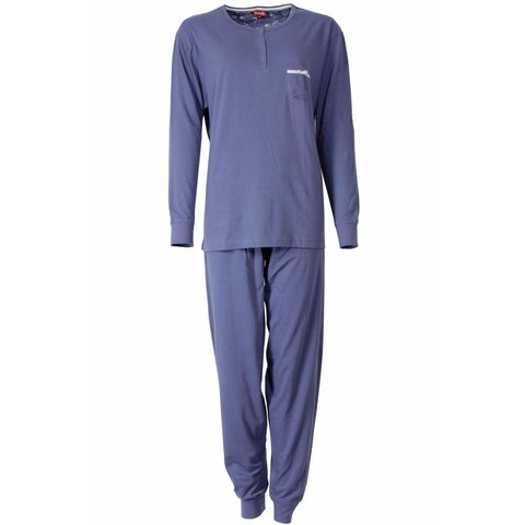 Medaillon Dames Pyjama - Katoen - Blauw