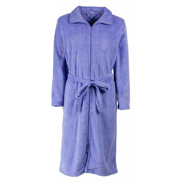 Tenderness Tenderness Dames Badjas - Fleece - Rits - Blauw