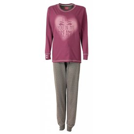 Irresistible Irresistible Dames Pyjama - Lange Mouwen - Donker Roze