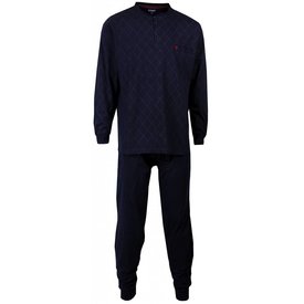 Paul Hopkins Paul Hopkins Heren Pyjama - Lange mouwen - Polo Sluiting - Blauw
