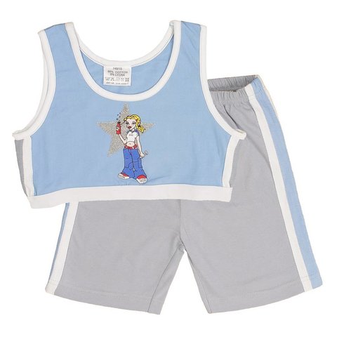 Meisjes Shortama - Pyjama Set - Blauw