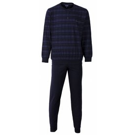 Paul Hopkins Paul Hopkins Heren Pyjama - Geruit - Polo Sluiting - Blauw