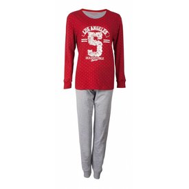 Irresistible Irresistible Dames Pyjama - Katoen - Ronde Hals - Rood