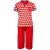 Irresistible Dames Pyjama Rood gestipt en driekwart broek IRPYD1503B