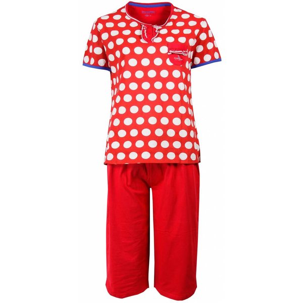 Irresistible Irresistible Dames Pyjama - 3/4 Broek - Rood