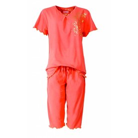 Irresistible Irresistible Dames Pyjama - 3/4 broek - V Hals - Oranje