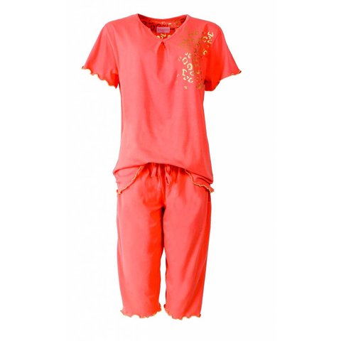 Irresistible Dames Pyjama - 3/4 broek - Oranje