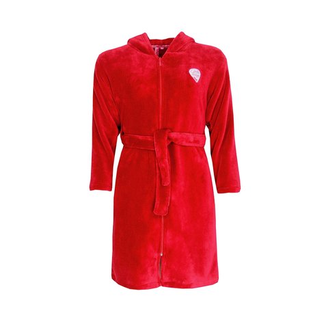 AnnaRebella Meisjes Badjas - Kamerjas - Fleece - Rood