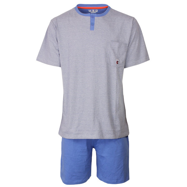 Merkloos M.E.Q Heren Shortama - Pyjama Set - 100% Katoen