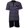 Paul Hopkins Heren Shortama - 100% Katoen - Gestreept - Blauw