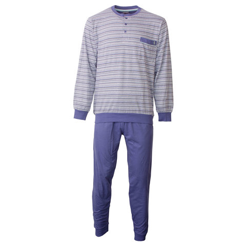 Paul Hopkins - Heren Pyjama - Gestreept - Blauw