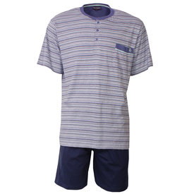 Paul Hopkins Paul Hopkins Heren Shortama - Pyjama Set - Gestreept - Blauw