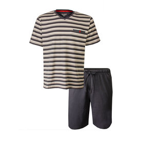Paul Hopkins Paul Hopkins Heren shortama - Pyjama Set - Licht/Donker Bruin