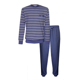 Paul Hopkins Paul Hopkins Heren Pyjama - Gestreept - Indigo Blauw