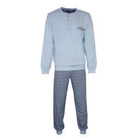 Paul Hopkins Paul Hopkins Heren Pyjama - 100% Gekamde Katoen - Licht Blauw