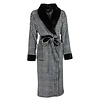 Medaillon Dames Badjas - Fleece - Ruit Dessin - Zwart