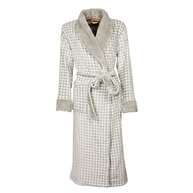 Medaillon Medaillon Dames Badjas - Fleece - Sjaalkraag - Grijs