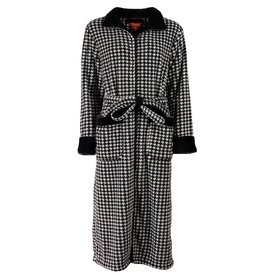Medaillon Medaillon Dames Badjas - Fleece - Met Rits - Zwart