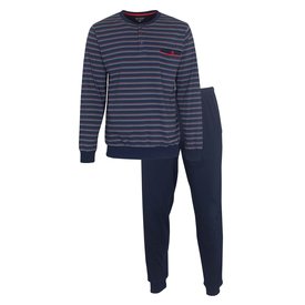 Paul Hopkins Paul Hopkins Heren Pyjama - Katoen - met Knopen - Blauw