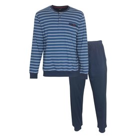 Paul Hopkins Paul Hopkins Heren Pyjama - Polo Sluiting - Katoen - Blauw