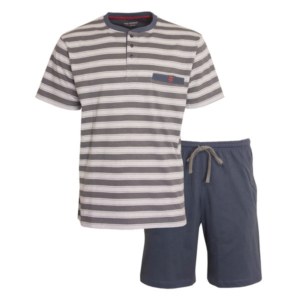 Paul Hopkins Paul Hopkins Heren Shortama - Met Knopen - Pyjama Set - Grijs