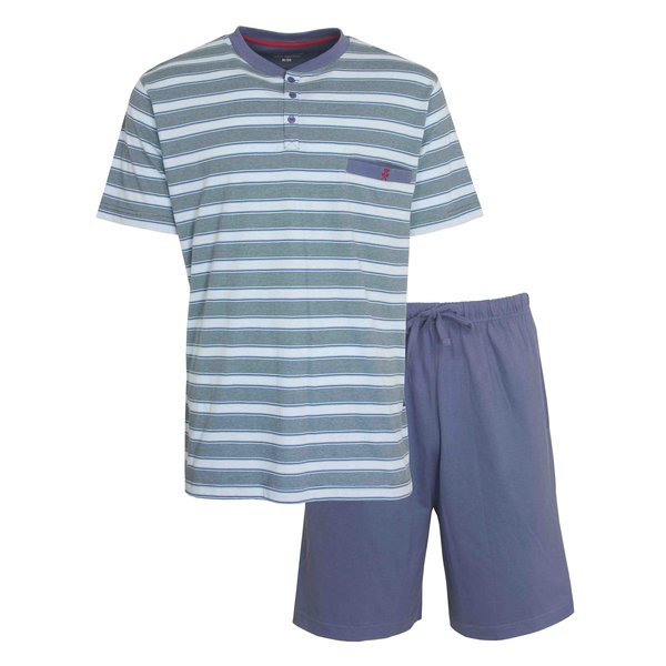 Paul Hopkins Paul Hopkins Heren Shortama - Pyjama Set - Met Knopen - Blauw