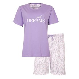 Tenderness Tenderness Dames Shortama - Pyjama Set - Katoen - Lila