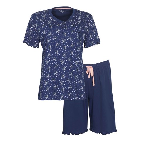 Tenderness - Dames Shortama - Pyjama Set - Blauw