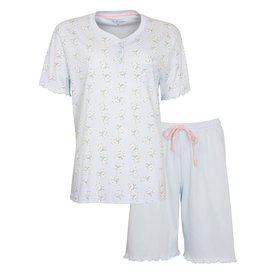 Tenderness Tenderness Dames Shortama - Pyjama - Katoen - Licht Blauw