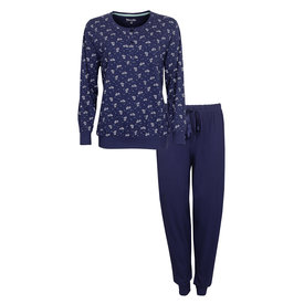 Medaillon Medaillon Dames Pyjama - Polo Sluiting - Katoen - Blauw