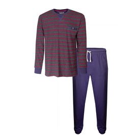 MEQ MEQ Heren pyjama - Nachtkleding - 100% Katoen - Navy Blauw