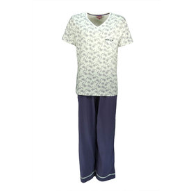 Medaillon Medaillon Dames Pyjama - Katoen - V Hals - Paars