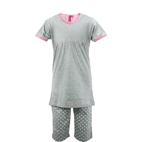 AnnaRebella Meisjes Pyjama - 100% Katoen - Grijs