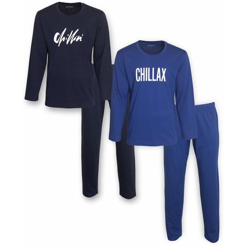 Aprox Heren Pyjama - Pyjama Set - DUO-PACK - Kobaltblauw & Donker Blauw