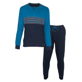Paul Hopkins Paul Hopkins Heren Pyjama - 100% Gekamde Katoen - Blauw