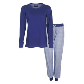 Irresistible Irresistible Dames Pyjama - Katoen - Lange Mouwen - Blauw