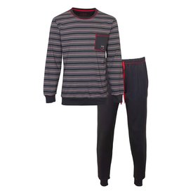 MEQ MEQ Heren Pyjama - 100% Katoen - Gestreept - Blauw