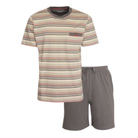 Paul Hopkins Paul Hopkins Heren Shortama - Pyjama Set - Gestreept - Grijs