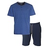 MEQ Heren Shortama - Pyjama Set - 100% Katoen - Blauw