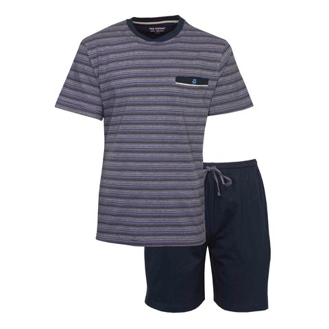 Paul Hopkins Heren Shortama - Pyjama Set - 100% Katoen - Blauw